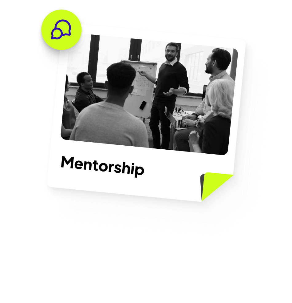 Mentorship card showing guidance